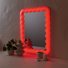 Light Up Wavy Mirror, LED Makeup Mirror, Color Changing Led, Remote Control, Adaptor Power