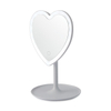 Heart Shaped Led Mirror, 3 Color Lights, Pink Led Dimming, Lithium Battery And Type-c USB Power