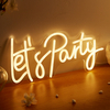 LED Neon Sign Let\'s Party 5V USB Power Supply, Plug-in Neon Light Sign For Bar Bedroom Party Decor