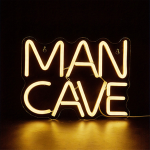 Man Cave Neon Sign for Man Cave, Garage Decor LED Neon Light Tools with Man Cave Lettering Man Cave Accessories USB Powered LED Sign Man Cave Sign for Man Cave Bar Club