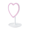 Heart Shaped Led Mirror, 3 Color Lights, Pink Led Dimming, Lithium Battery And Type-c USB Power