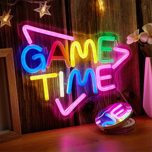 GAME TIME Neon Sign for Wall Decor Hanging GAME Theme LED Light USB Powered with On/Off Switch for Game Zone Party Decor for Teen Boy Room Decor Man Cave Gifts
