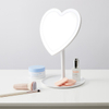 Heart Shaped Led Mirror, 3 Color Lights, Pink Led Dimming, Lithium Battery And Type-c USB Power