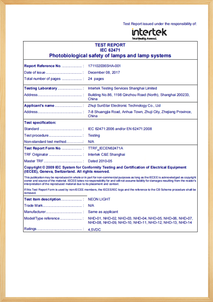 Led Neon Sign Test Report-3