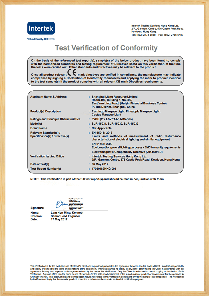 Marquee Light Test Report-2