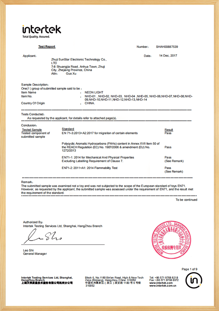 Led Neon Sign Test Report-5